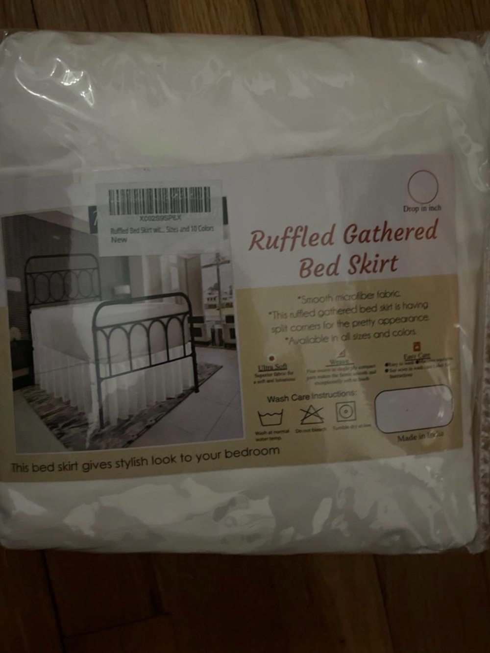 Ruffled Gathered Bed Skirt - White